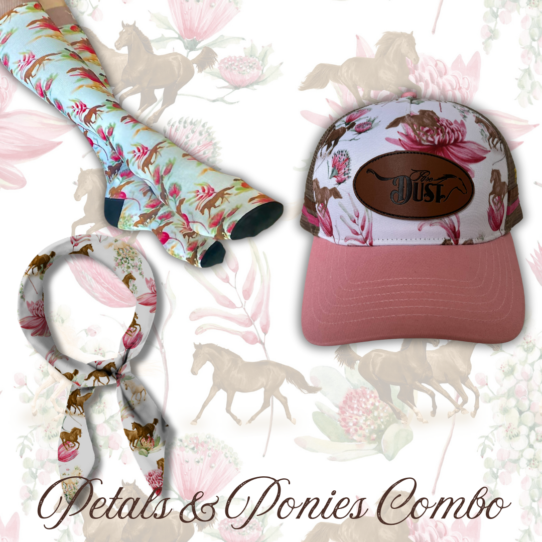 Petals & Ponies Trucker Cap and Long Equestrian Socks Combo