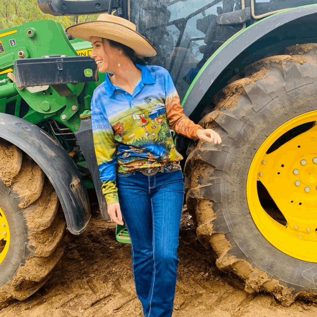 Women's Fishing Shirt 'Break The Drought' Pure Dust