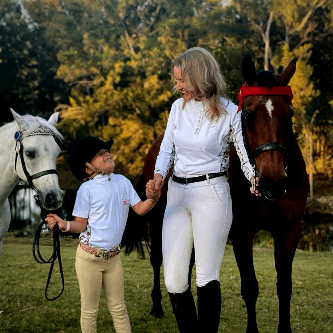 Equestrian Ladies Long Sleeve Shirt 'Wildflower' - Pure Dust